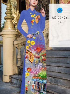 Vải Áo Dài Phong Cảnh Tết AD 20476 22